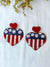 USA Flag Earrings- Quirky Handmade American Flag Beaded Earrings for Women