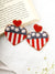 USA Flag Earrings- Quirky Handmade American Flag Beaded Earrings for Women