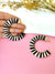 Black-White Statement Hoops- Handmade Raffia Hoop Earrings for Women