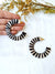 Black-White Statement Hoops- Handmade Raffia Hoop Earrings for Women