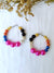 Mia Hoops- Statement Multicolored Pearl Beads Handmade Hoop Earrings for WOmen