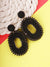 Midnight Glamour Earrings- Black Handmade Oval Earrings for Women & Girls