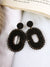 Midnight Glamour Earrings- Black Handmade Oval Earrings for Women & Girls