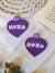 XOXO-Purple Beaded Heart Handmade XOXO Earrings