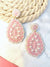 Gulnaaz Handmade Earrings-Chic Handmade Beaded Pink & White Indian Style Earrings for Women & Girls