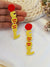COOL Earrings- Yellow-Red Handmade Beaded Quirky Earrings for Women
