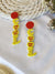 COOL Earrings- Yellow-Red Handmade Beaded Quirky Earrings for Women