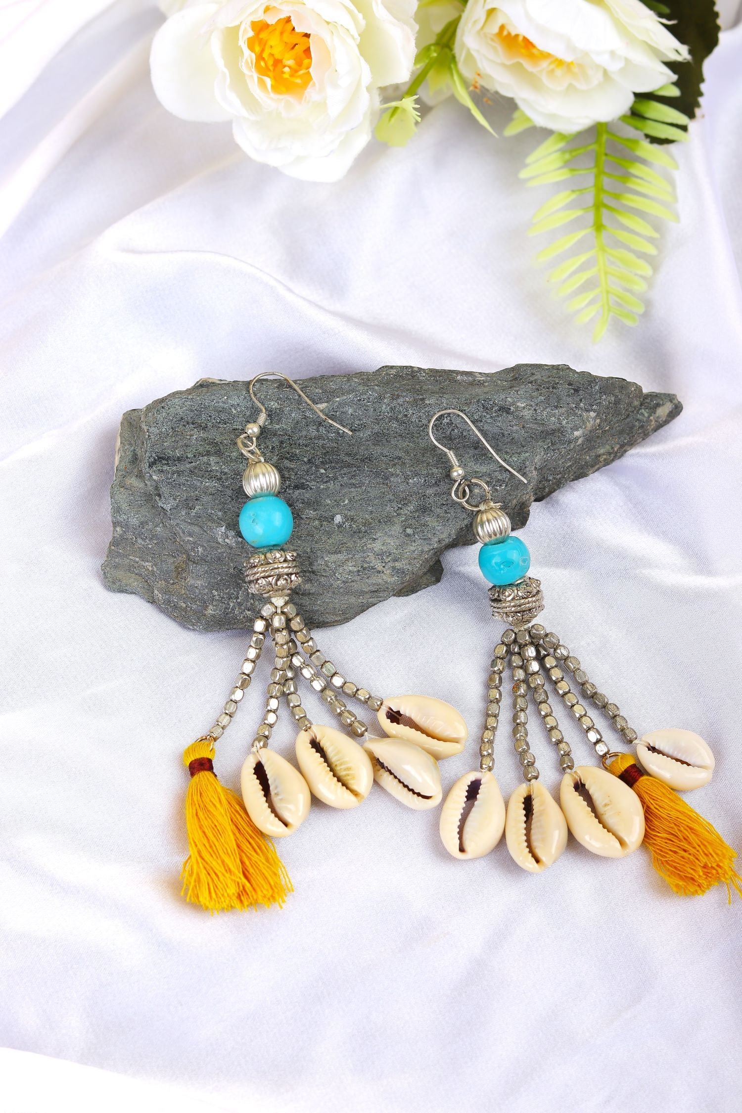 Handmade Boho Sea Shell Drops Earrings