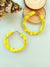 Lime Yellow Floral Beaded Hoops for the Stylish Woman