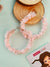 Pastel Pink Flowers Hoops -Statement Party Wear Beaded Handmade Hoop Earring for Women