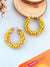 Musturd Yellow Crystals Mess Hoop Earrings for Women