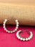Statement White Pearl Hoops - Handmade Beaded Earrings
