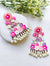 Pink-Lavender-Peach Stylish Party Wear Handmade Floral Earrings for Haldi-Mehndi