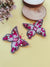 Pink-White Handmade Beaded Butterfly Earrings