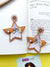 White-Gold Quirky Beaded Star Earrings for Unique Women & Girls