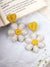Blushing Blossom Earrings- Handmade White Floral Beaded Earrings
