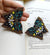 Beautiful & Unique Black-Gold Beaded Butterfly Earrings