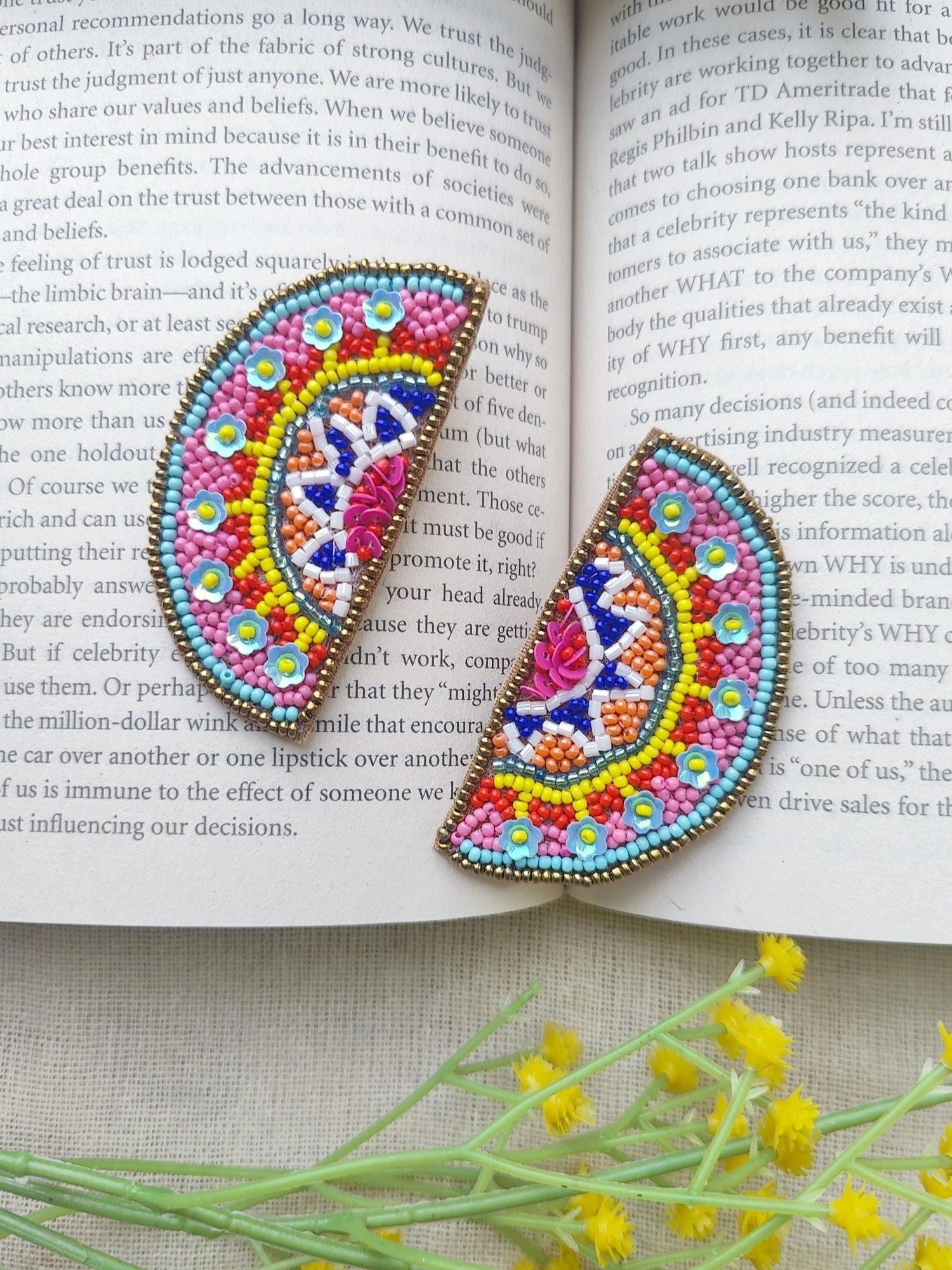 Hand-woven Multicolored Mandala Bead Earrings - A Chic Traditional Style Statement