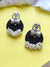 Oxidised Silver Shiva Trishul Design Black Fabric Earrings for Girls & Women
