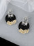 Oxidised Silver Shiva Trishul Design Black Fabric Earrings for Girls & Women