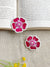 Pink Blossom Stud Earrings- Stylish Handmade Beaded Floral Earrings for Women