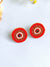 Red Beaded Evil Eye Studs: Party Wear Handmade Earrings for Women