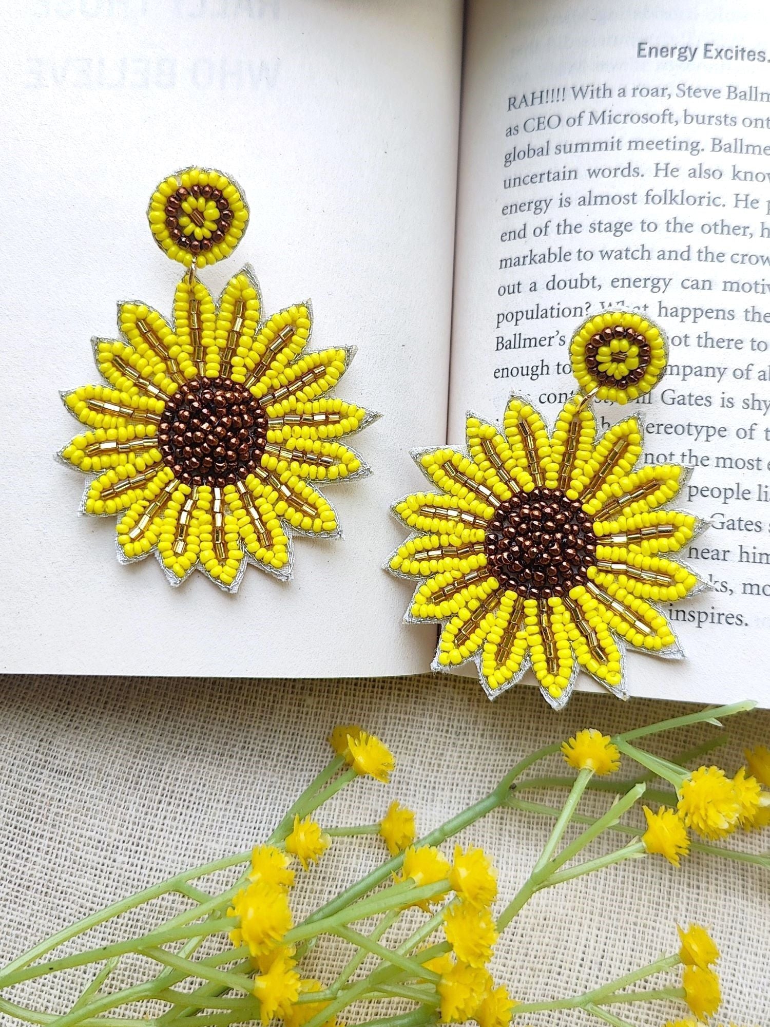 Sunflower Splendor: Handmade Beaded Jewelry for Women & Girls