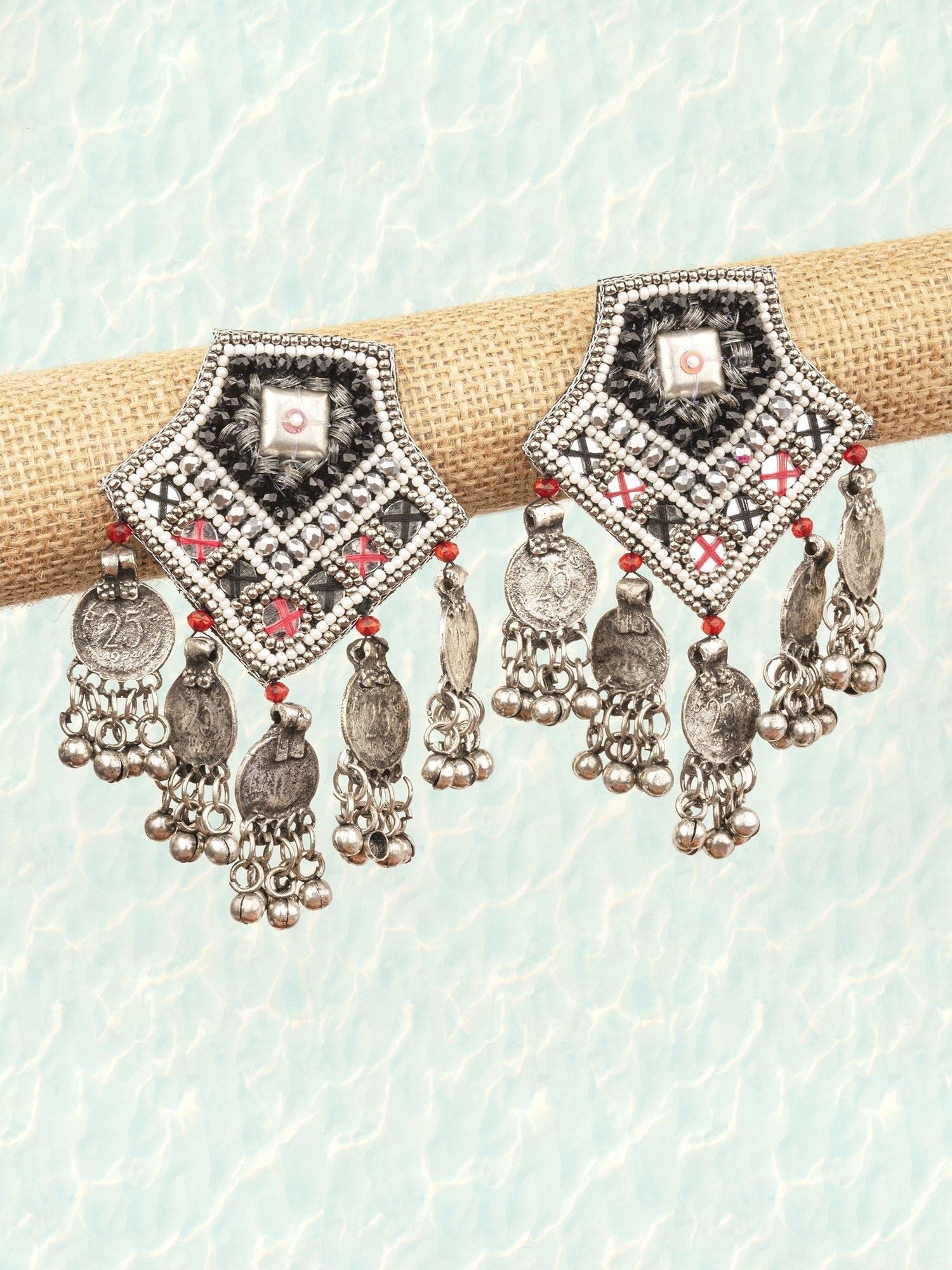 Boho Chic Handmade Peacock Beaded Dangle Earrings for Women and Girls