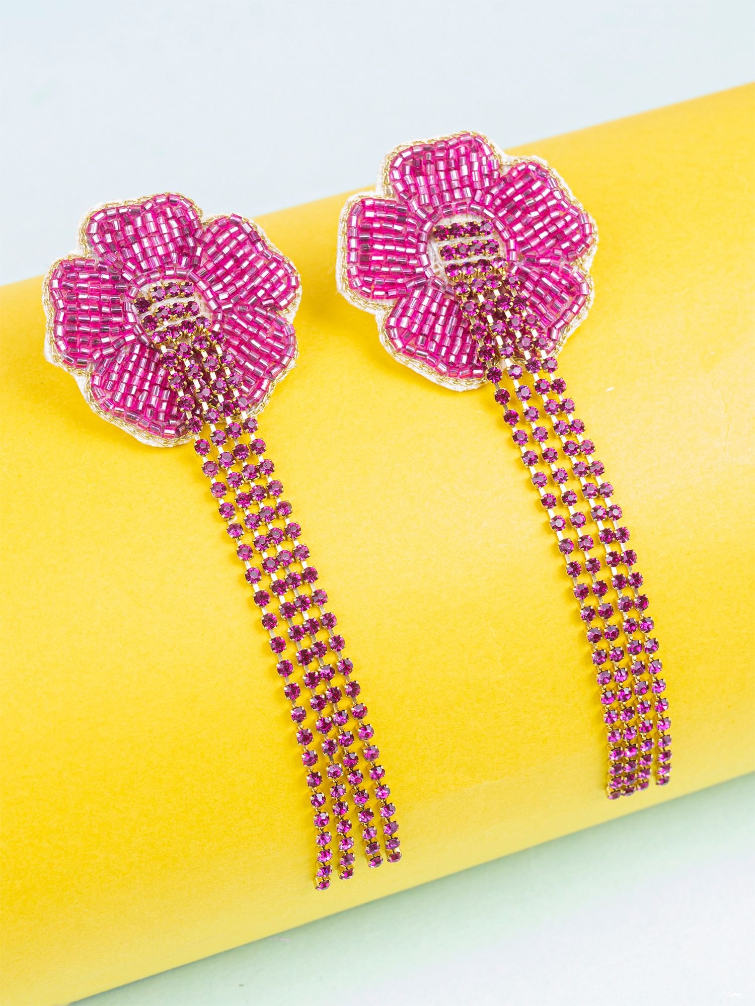 Spring Bloom Rhinestone Tassel Earrings - A Perfect Fashion Gift for Her