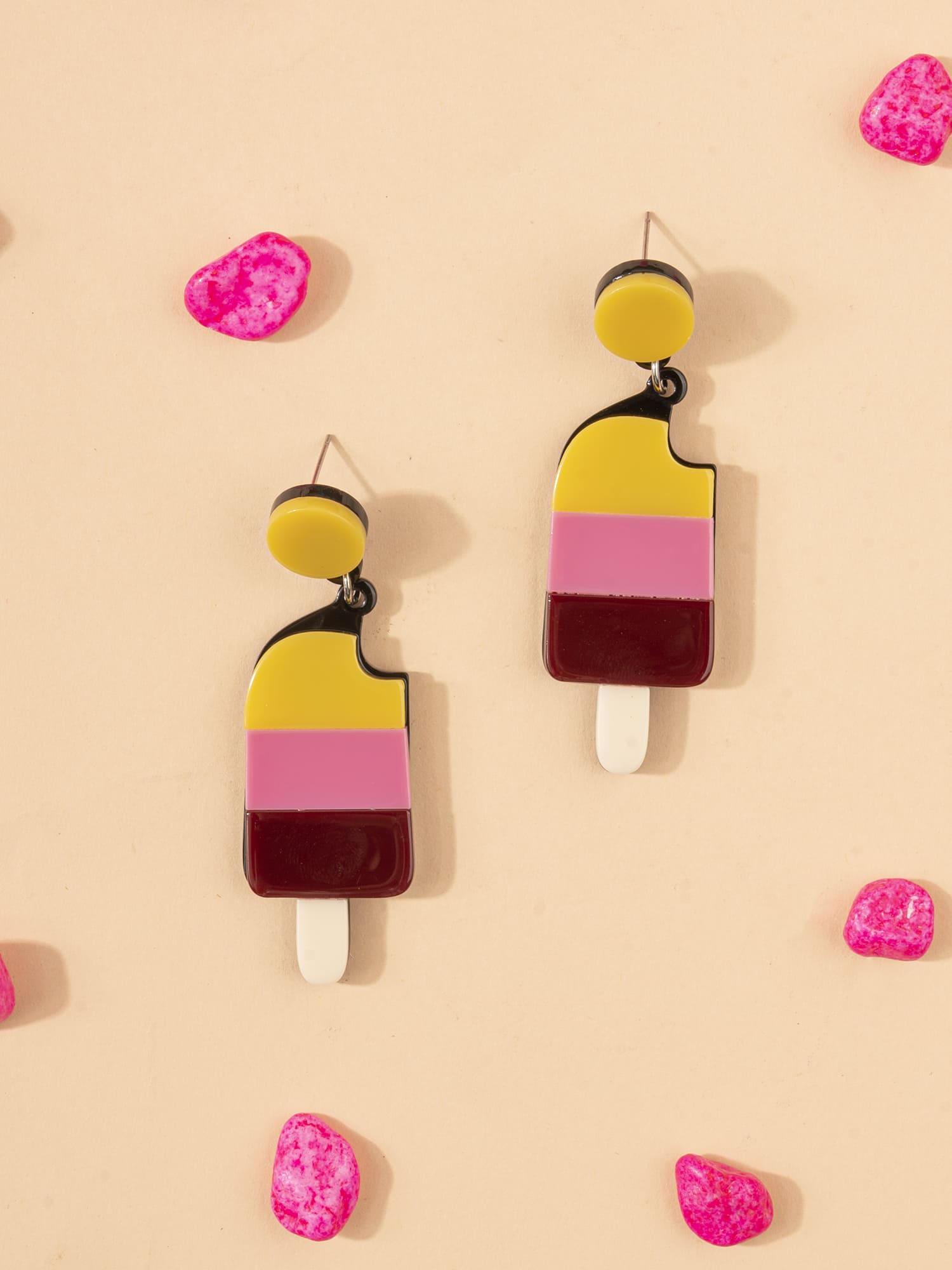 Festive Foodie Touch: Ice Cream Shaped Multicolor Acrylic Drop Earrings