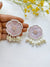 Baby Pink Floral Studs | Beaded Handmade Earrings for Women & Girls