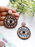 Pink-Grey Evil Eye Handmade Embroidery Earrings