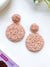 Blush Peach Circles Handmade Beaded Earrings for Women and Girls