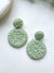Mint Green Handmade Beaded Circular Earrings for Women & Girls