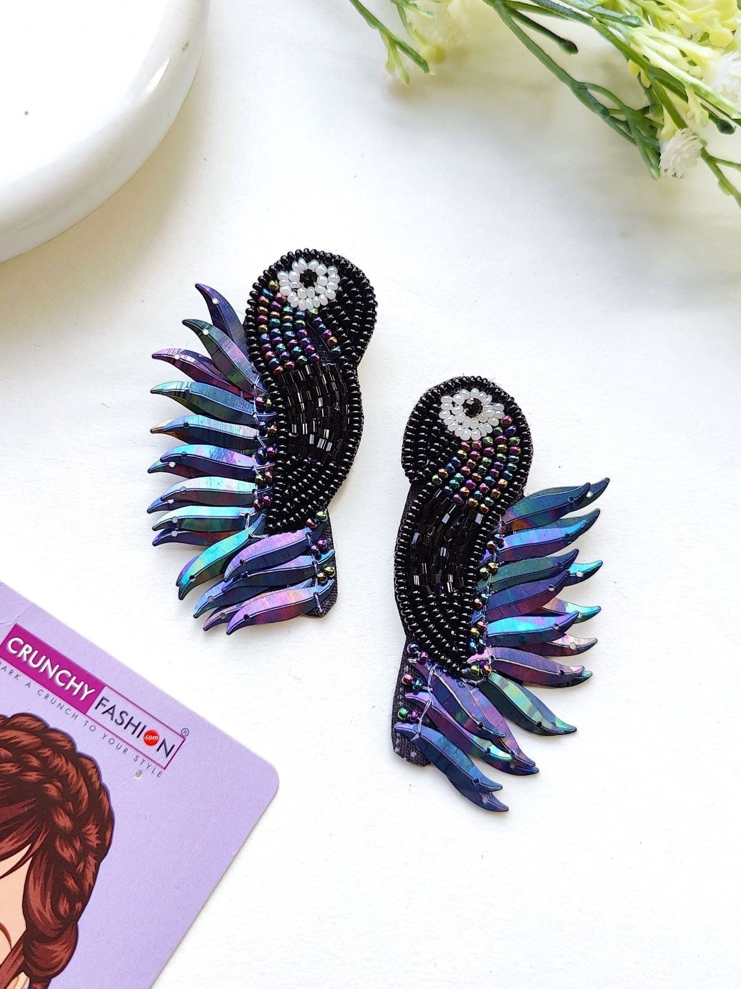Delicate Pastel Beaded Parrot Drop Earrings for Fashion-Forward Females