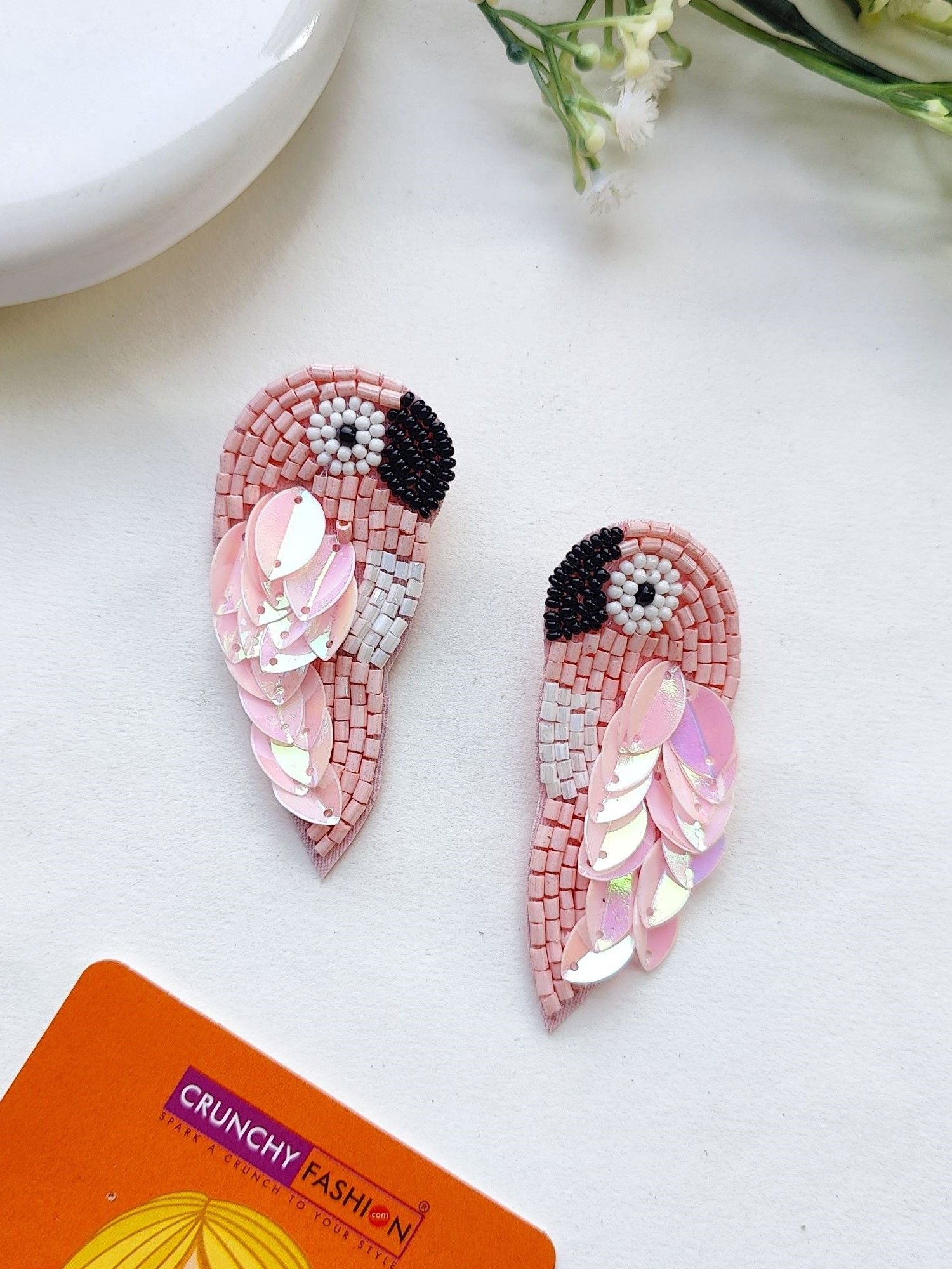 Pink Panchhi - Handcrafted Floral Quirk: Beaded Bird Earrings for Fashion Forward Women & Girls