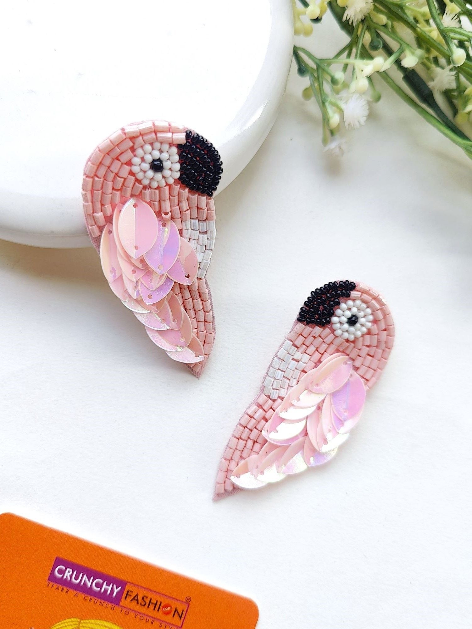 Pink Panchhi - Handcrafted Floral Quirk: Beaded Bird Earrings for Fashion Forward Women & Girls