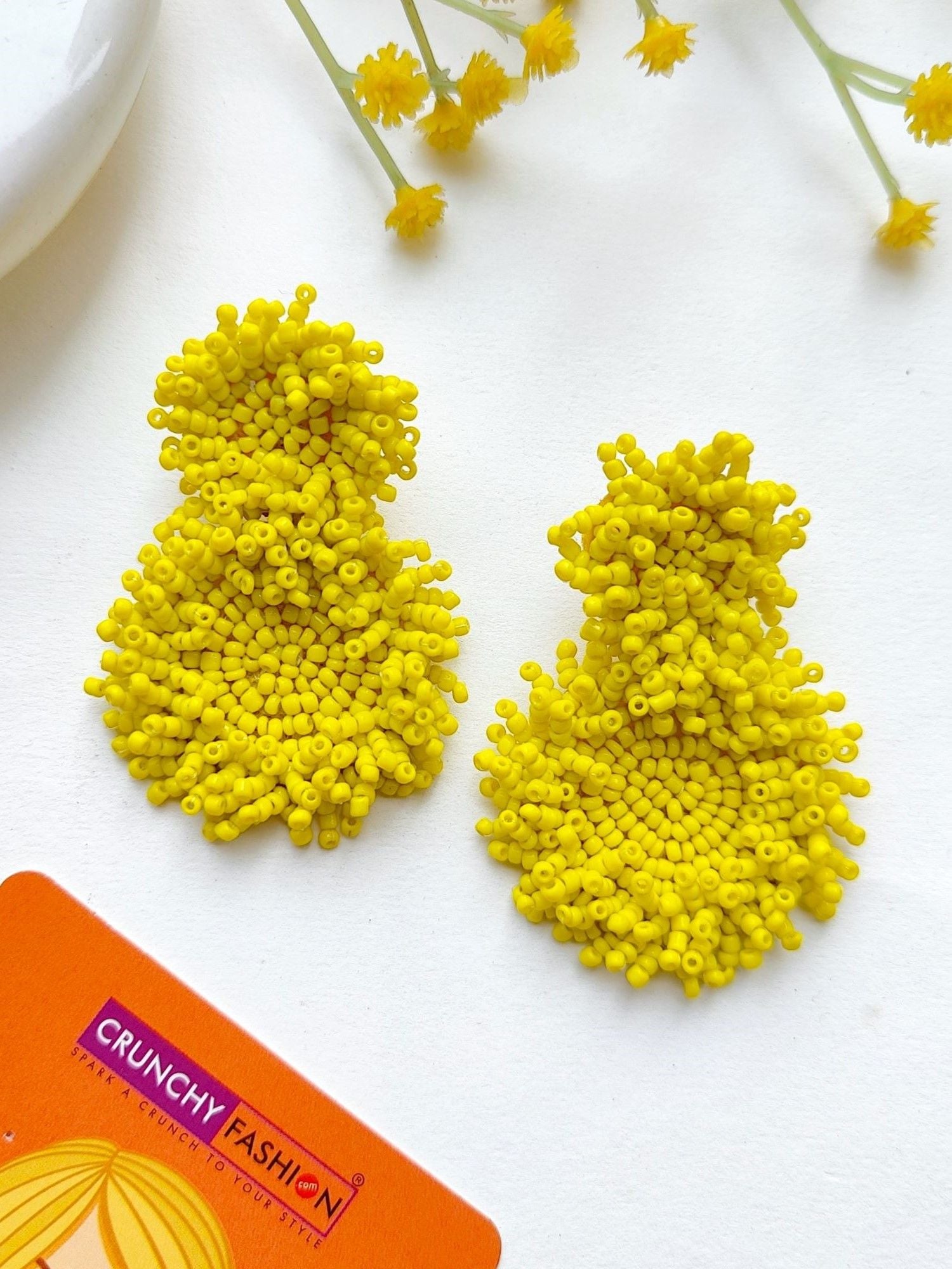 Peachy Zodiac Charm: Handmade Beaded Dangler Earrings for Fashion-Forward Femmes