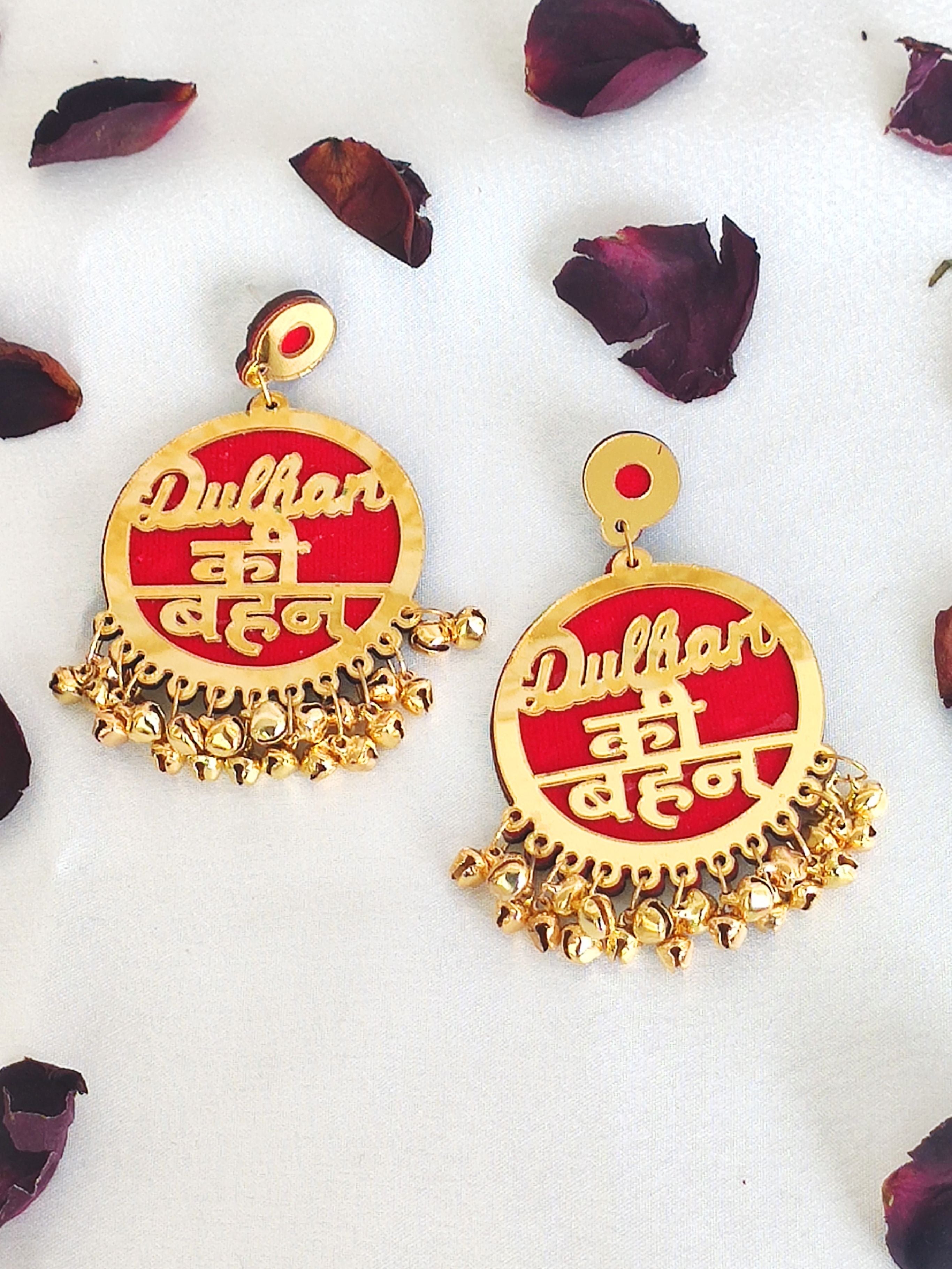 Glamorous Red 'Bride's Sister' Drop Earrings for Fashion Forward Women