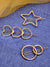 Gold-Plated hair Accessories Designer 3pcs Star- Heart and round Shape hairpins CFH0117