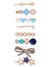 Starry Night Hairpins -Multi Color Gold Toned Stone & Pearl Hair Clips for Girls -Pack of 8