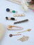 Sapphire Sparkle Hairpins -Multi Color Gold Toned Stone & Pearl Hair Clips for Girls -Pack of 8