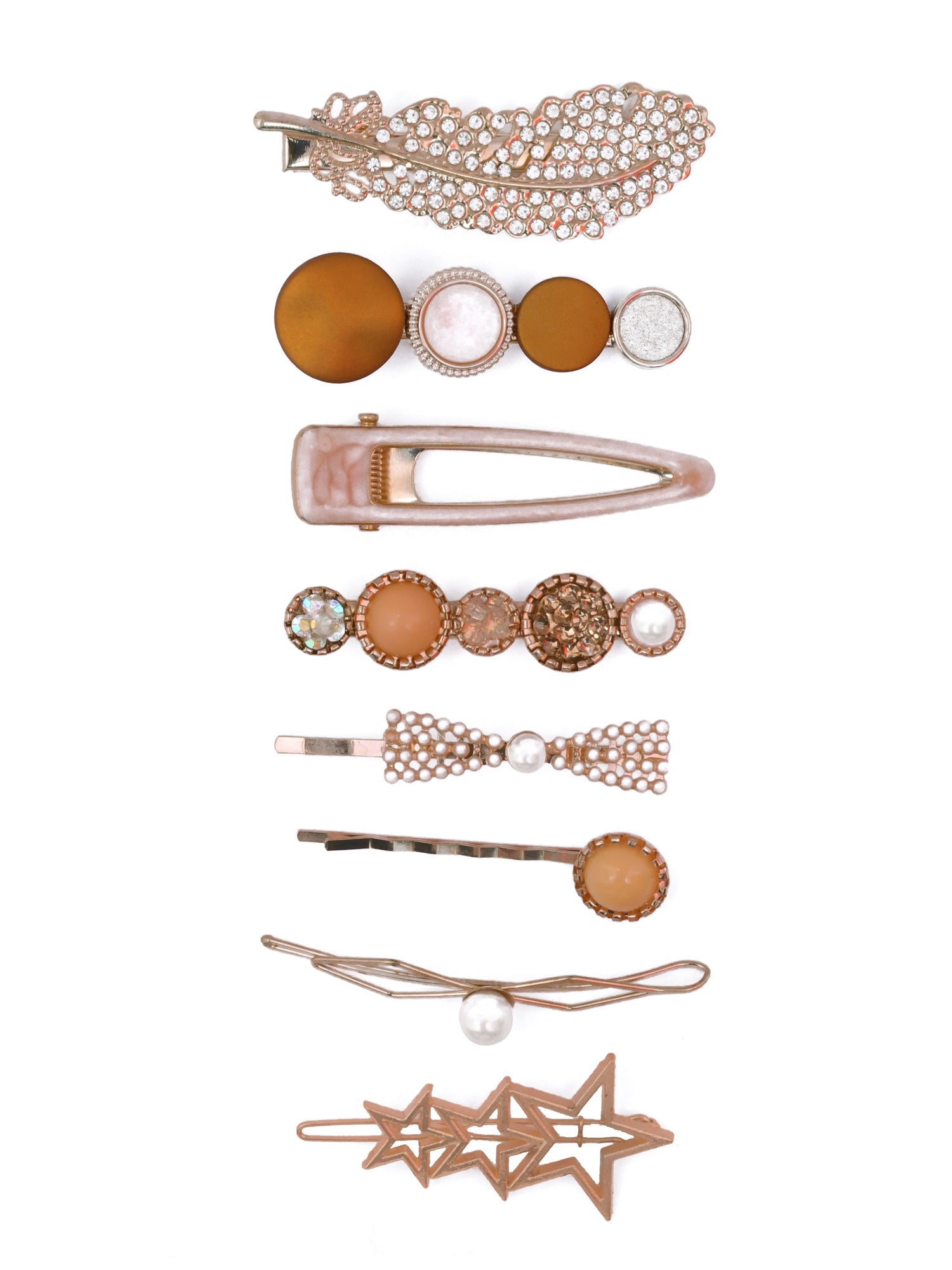 Stylish Pearl Hair Pin Set for Girls- Pack of 8