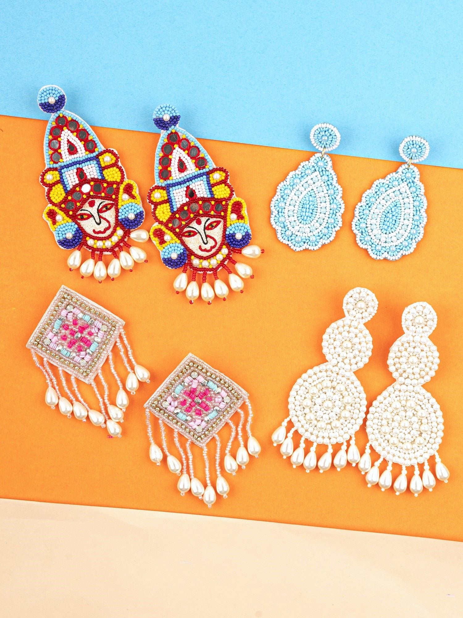 Handmade Ethnic Beaded Earrings - Bday & Anniv Gift Set