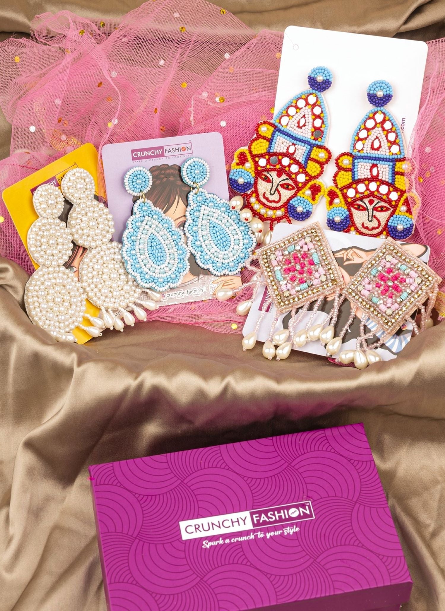 Handmade Ethnic Beaded Earrings - Bday & Anniv Gift Set