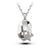 White Crystal Pendant Necklace for Women& Girls