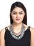 Crunchy Fashion Jewellery Oxidised Silver Plated Crystal Studded Bohemian Necklace for Women and Girls