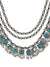 Crunchy Fashion Jewellery Oxidised Silver Plated Blue Crystal Bohemian Necklace for Women and Girls