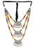 Oxidised  Silver with Red&Yellow Pearls Multi Layer Necklace
