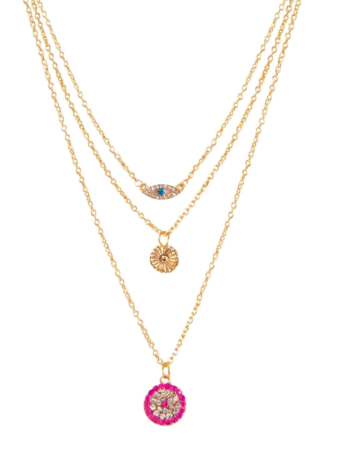 Gold Gleam: Women's Plated Layered Necklace